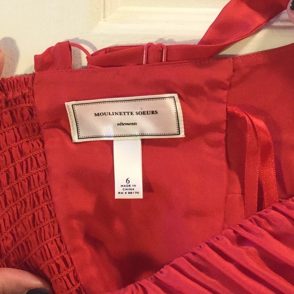 Red Silk Anthro Dress - Picture 2 of 4